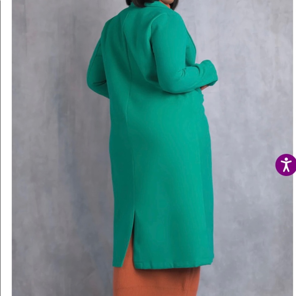 Rebdolls long green coat in 2x